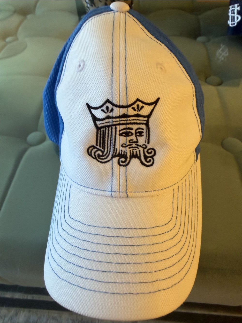White and Blue Kings Crest Baseball Cap - Unbranded